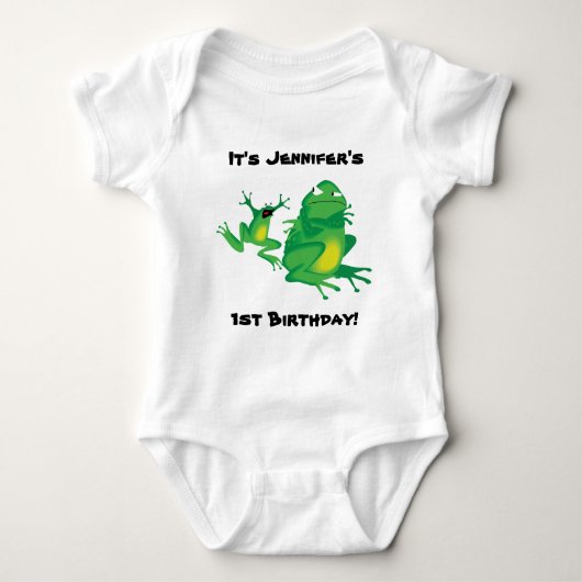 Frantic Frogs Personal Name-Event Baby T-shirt (Voorkant)