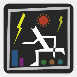 Frantic Shelter Abstract V2 Sierkussen Vierkante Sticker