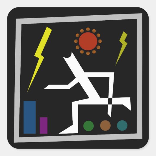 Frantic Shelter Abstract V2 Sierkussen Vierkante Sticker (Voorkant)