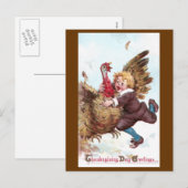 Frantically Flapping Turkije  Thanksgiving Feestdagenkaart (Voorkant / Achterkant)