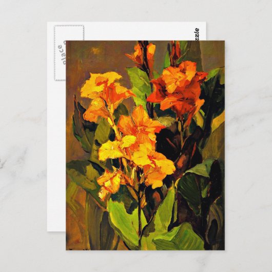 Franz Bischoff - Canna Lilies Briefkaart (Voorkant / Achterkant)
