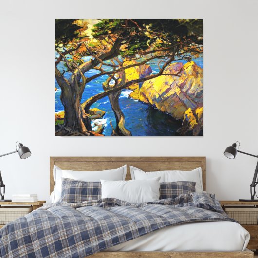 Franz Bischoff - Cleft-Born Trees, Monterey Canvas Afdruk (Insitu (Slaapkamer))