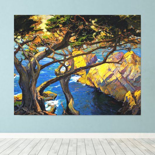 Franz Bischoff - Cleft-Born Trees, Monterey Canvas Afdruk (Insitu (Houten vloer))