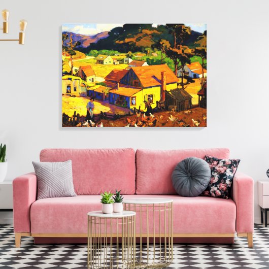 Franz Bischoff - namiddag Idyl, Cambria Canvas Afdruk (Insitu (Woonkamer))