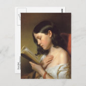 Franz Eybl - Lesendes Mädchen (Leesmeisje), 1850 Briefkaart (Voorkant / Achterkant)