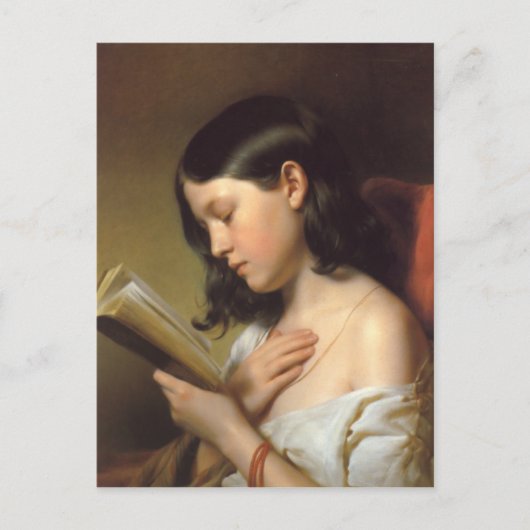 Franz Eybl - Lesendes Mädchen (Leesmeisje), 1850 Briefkaart (Voorkant)