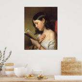 Franz Eybl - Lesendes Mädchen (Leesmeisje), 1850 Poster (Keuken)