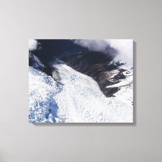 Franz Josef Glacier Aerial Uitzicht, Nieuw-Zeeland Canvas Afdruk (Voorkant)
