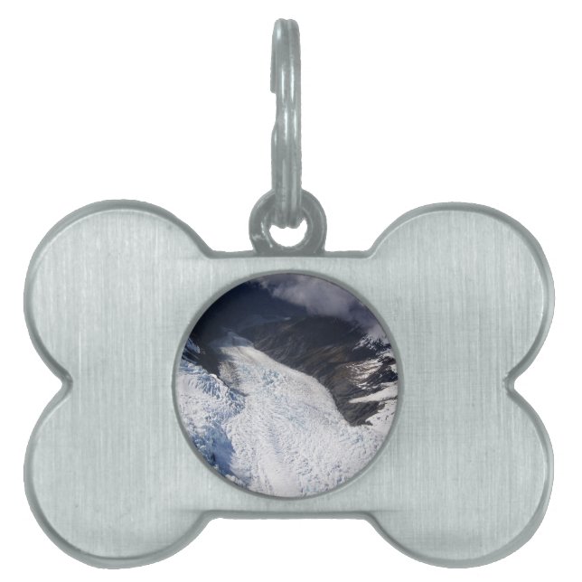 Franz Josef Glacier Aerial Uitzicht, Nieuw-Zeeland Huisdieren Naamplaatje (voorkant)