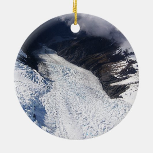 Franz Josef Glacier Aerial Uitzicht, Nieuw-Zeeland Keramisch Ornament (Achterkant)