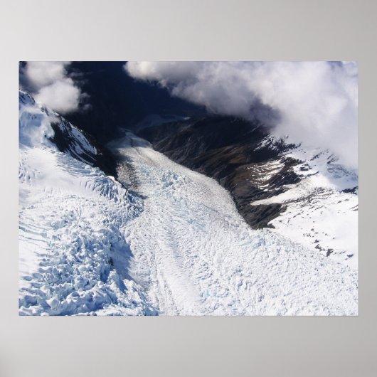 Franz Josef Glacier Aerial Uitzicht, Nieuw-Zeeland Poster (Voorkant)