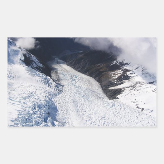 Franz Josef Glacier Aerial Uitzicht, Nieuw-Zeeland Rechthoekige Sticker (Voorkant)