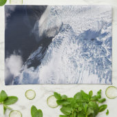 Franz Josef Glacier Aerial Uitzicht, Nieuw-Zeeland Theedoek (Gevouwen)