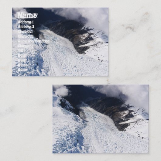 Franz Josef Glacier Aerial Uitzicht, Nieuw-Zeeland Visitekaartje (Voorkant / Achterkant)