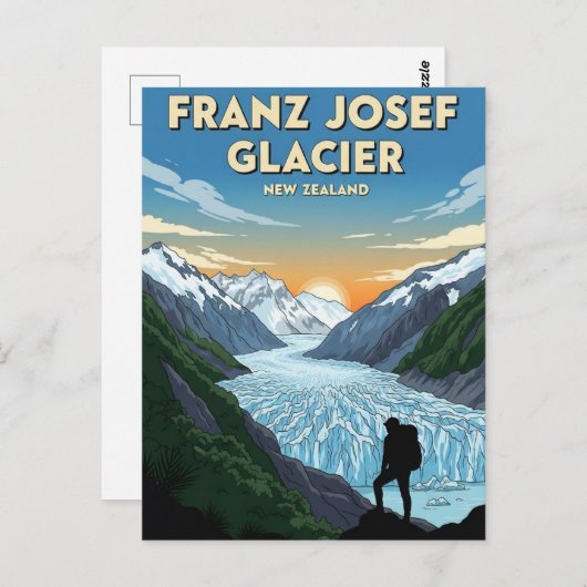 Franz Josef Glacier New Zealand Travel Briefkaart (Voorkant / Achterkant)