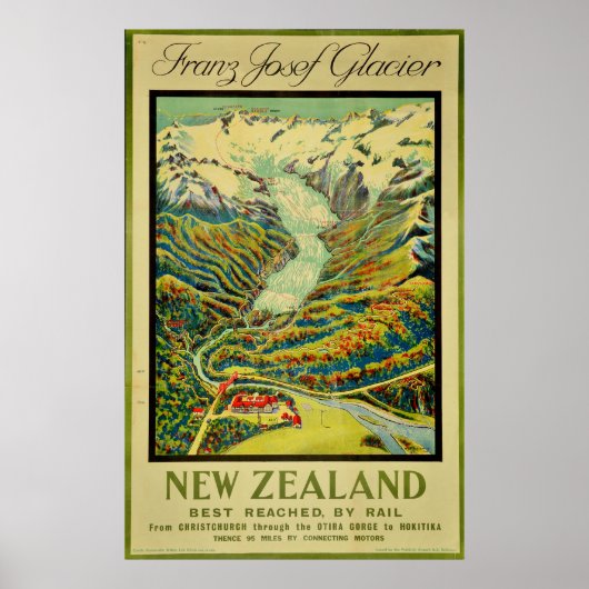  Franz Josef Glacier Nieuw-Zeeland Reis Poster (Voorkant)