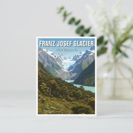 Franz Josef Glacier Nieuw-Zeeland Reizen Briefkaart (Staand voorkant)