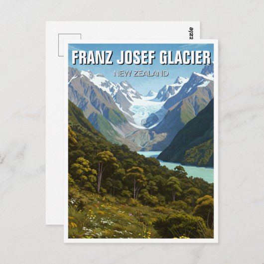 Franz Josef Glacier Nieuw-Zeeland Reizen Briefkaart (Voorkant / Achterkant)