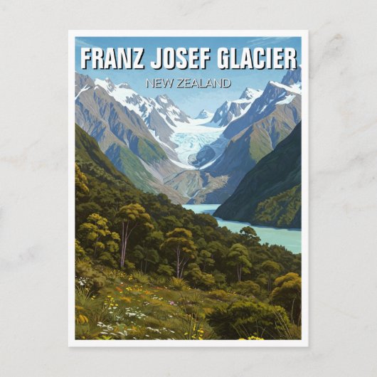 Franz Josef Glacier Nieuw-Zeeland Reizen Briefkaart (Voorkant)