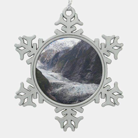 Franz Josef Glacier, Nieuw-Zeeland Tin Sneeuwvlok Ornament (Voorkant)