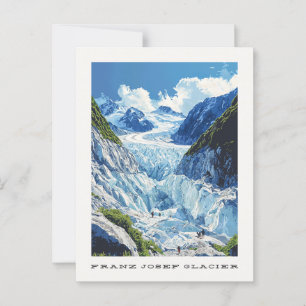 Franz Josef Glacier Nieuw-Zeeland Travel Briefkaar Briefkaart