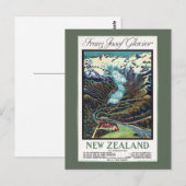 Franz Josef Glacier Vintage Travel Poster Briefkaart (Voorkant / Achterkant)