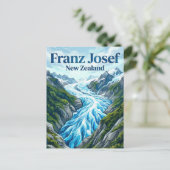 Franz Josefgletsjer Nieuw-Zeeland Briefkaart (Staand voorkant)