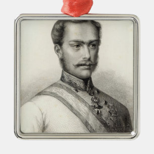 Franz Joseph I, keizer van Oostenrijk 2 Metalen Ornament