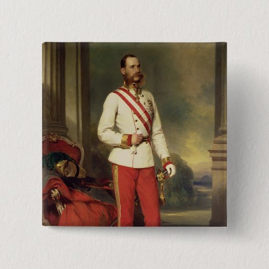 Franz Joseph I, keizer van Oostenrijk Vierkante Button 5,1 Cm (Voorkant)