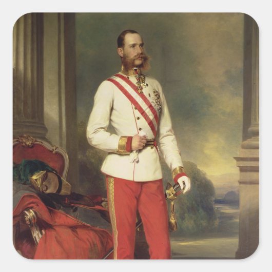 Franz Joseph I, keizer van Oostenrijk Vierkante Sticker (Voorkant)