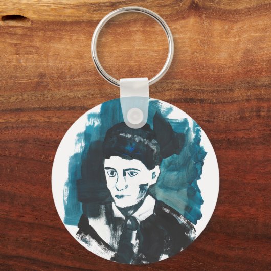 Franz Kafka Portrait with custom text | Booklovers Sleutelhanger (Voorkant)