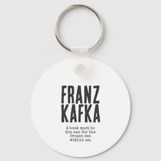 Franz Kafka Portrait with custom text | Booklovers Sleutelhanger (Achterkant)