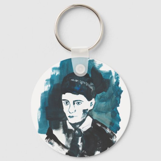 Franz Kafka Portret met aangepaste tekst | Boekenl Sleutelhanger (Voorkant)