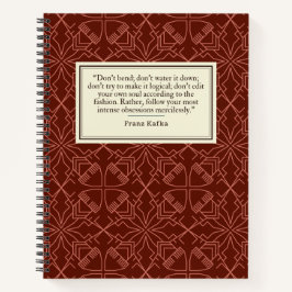 Franz Kafka Quote van de schrijver Notitieboek