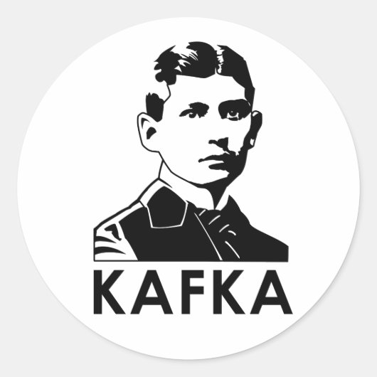 Franz Kafka Ronde Sticker (Voorkant)