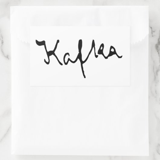 Franz Kafka signatuur Rechthoekige Sticker (Tas)