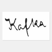 Franz Kafka signatuur Rechthoekige Sticker (Voorkant)