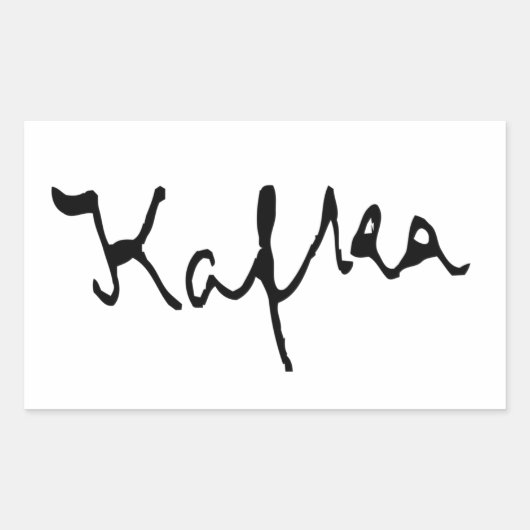 Franz Kafka signatuur Rechthoekige Sticker (Voorkant)