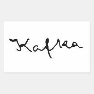 Franz Kafka signatuur Rechthoekige Sticker