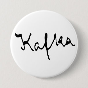 Franz Kafka signatuur Ronde Button 7,6 Cm