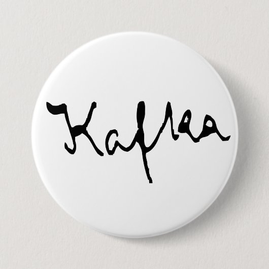 Franz Kafka signatuur Ronde Button 7,6 Cm (Voorkant)
