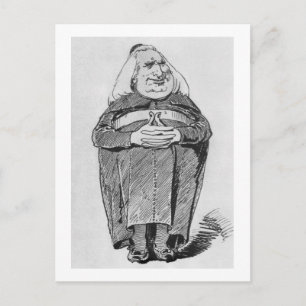 Franz Liszt (1811-86) als abbot, karikatuur uit 'B Briefkaart