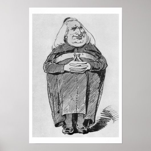 Franz Liszt (1811-86) als abbot, karikatuur uit 'B Poster (Voorkant)
