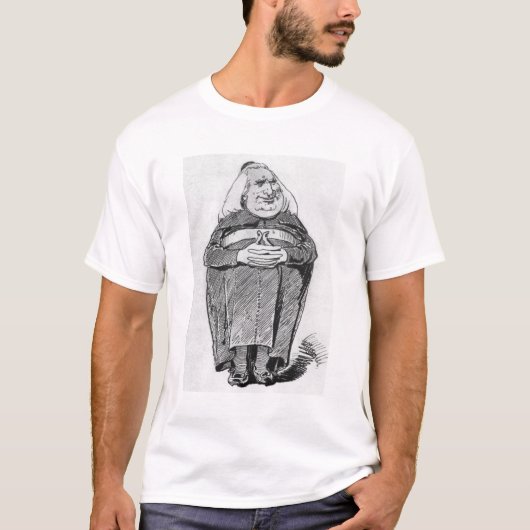 Franz Liszt (1811-86) als abbot, karikatuur uit 'B T-shirt (Voorkant)