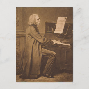 Franz Liszt  at the Piano Briefkaart