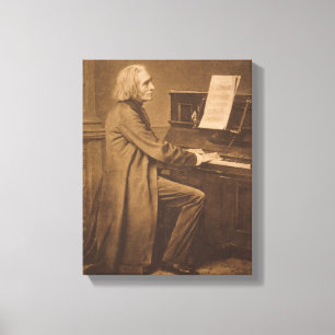 Franz Liszt bij de Piano Canvas Afdruk