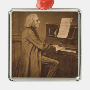 Franz Liszt bij de Piano Metalen Ornament