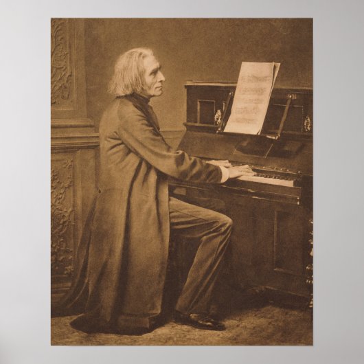 Franz Liszt bij de Piano Poster (Voorkant)