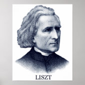 Franz Liszt, blauw Poster (Voorkant)