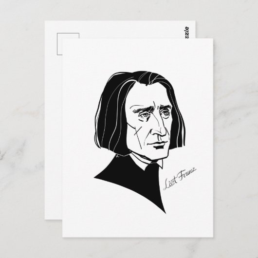 Franz Liszt Briefkaart (Voorkant / Achterkant)